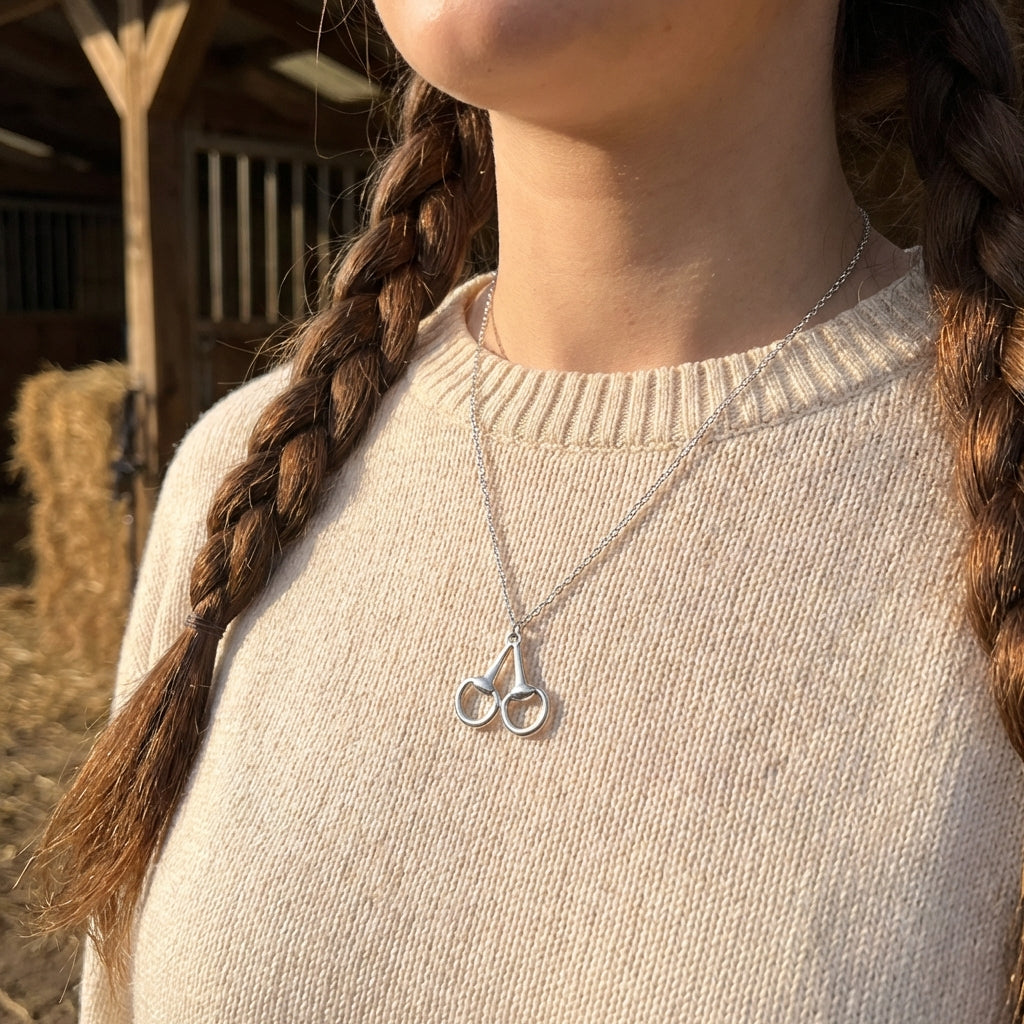 Drop Silver Snaffle Necklace - PEGASUS JEWELLERY