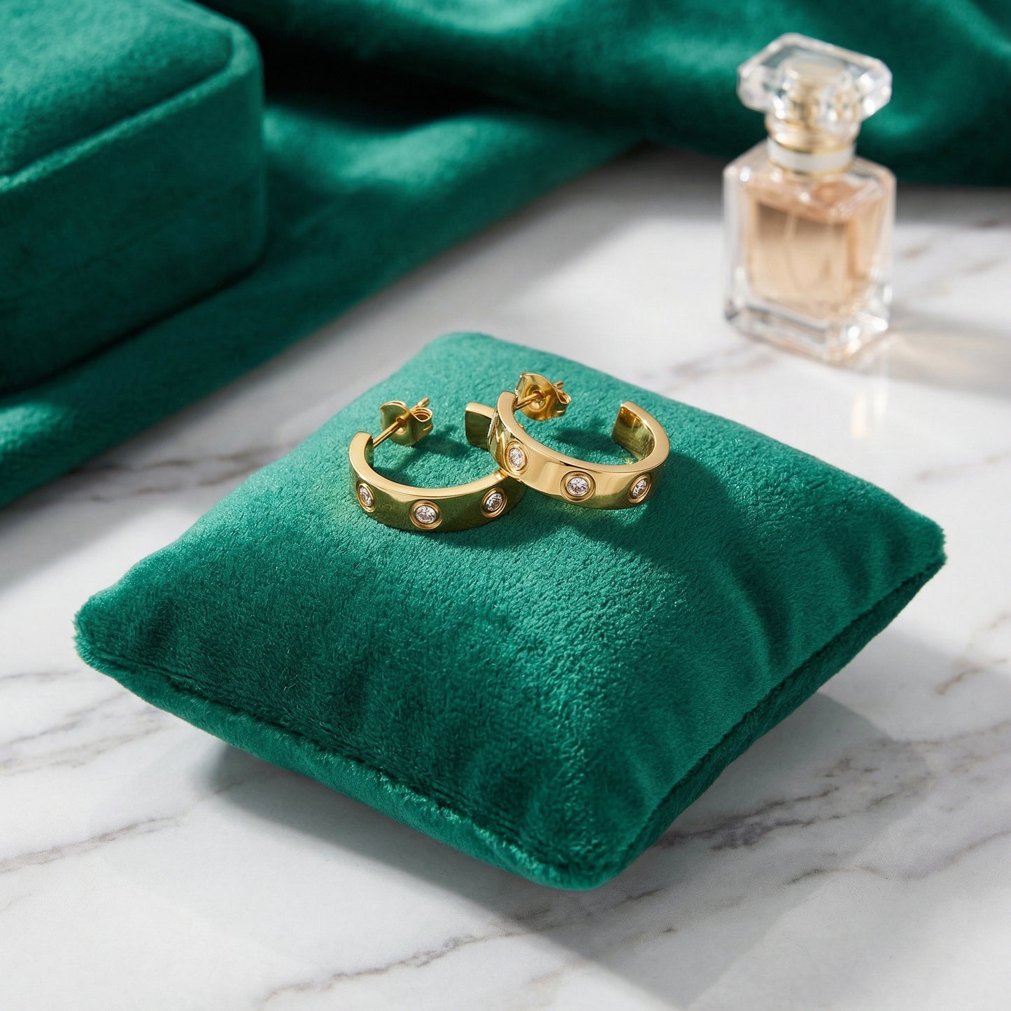 Sparkle Stud Hoop Earrings - PEGASUS JEWELLERY