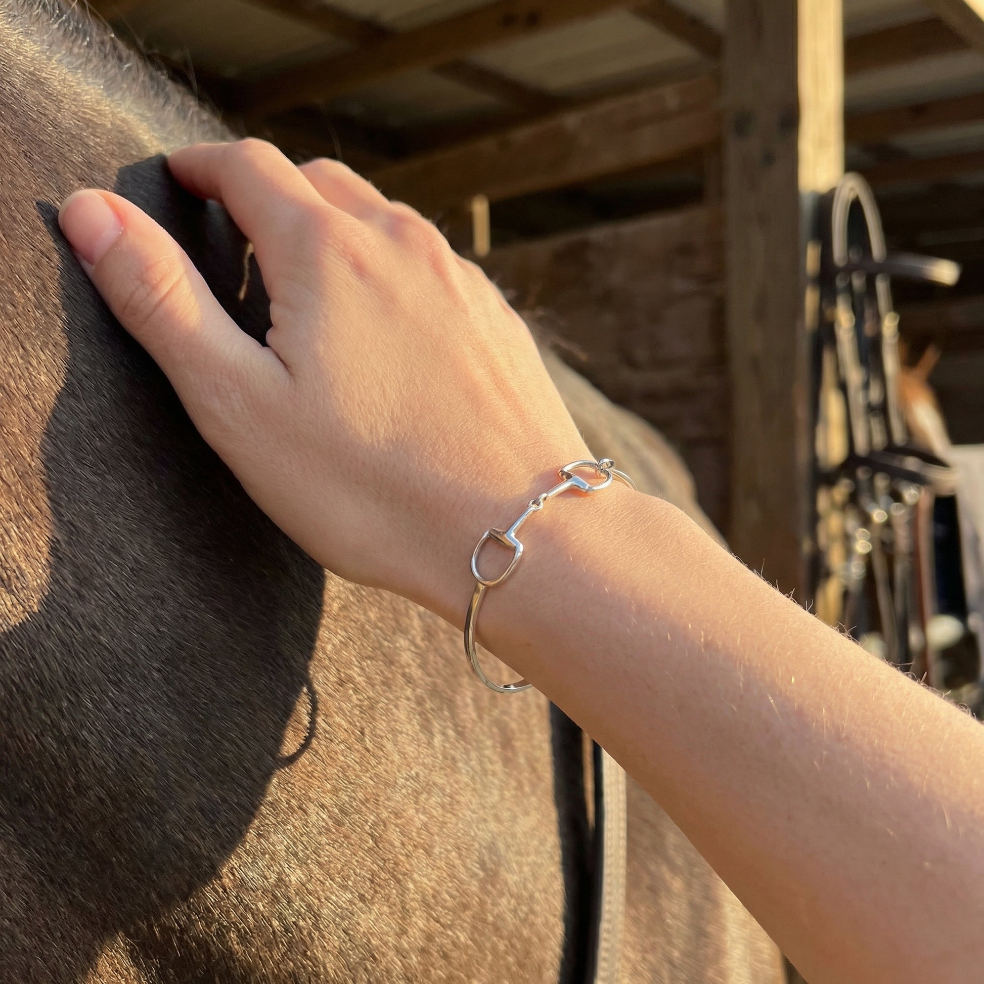 Sterling Silver Snaffle Bangle - PEGASUS JEWELLERY