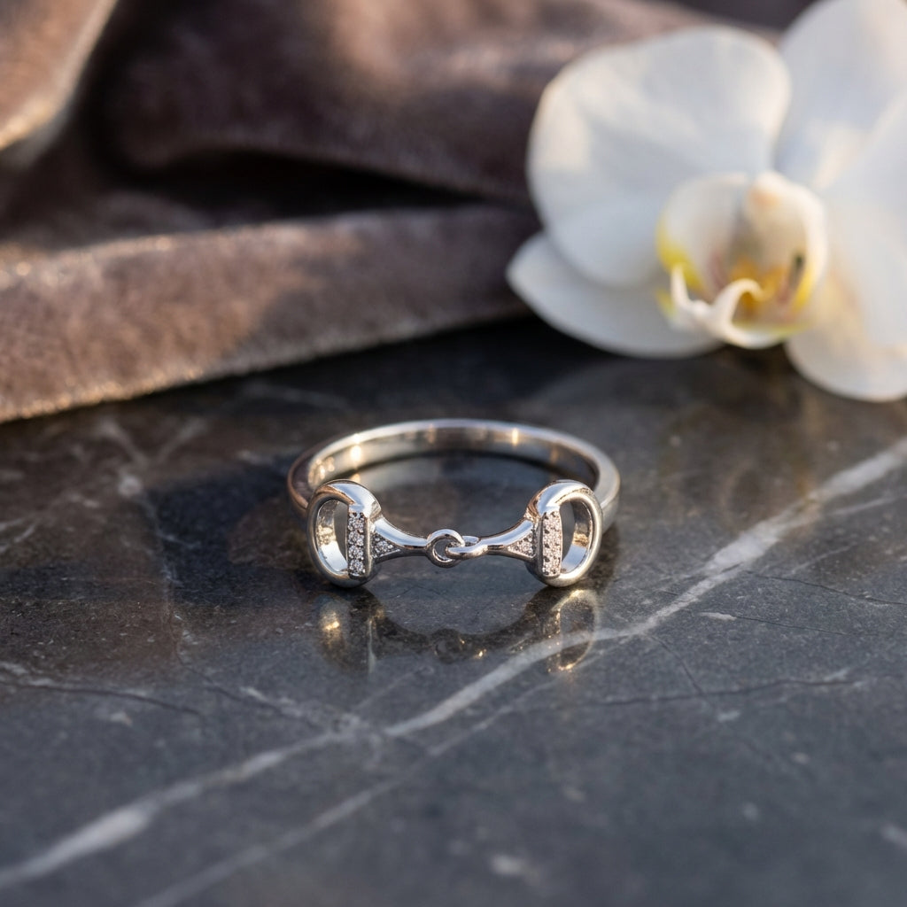 Sparkle Silver Snaffle Ring - PEGASUS JEWELLERY