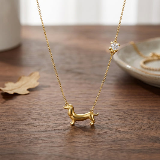 Dachshund Necklace- Gold - PEGASUS JEWELLERY