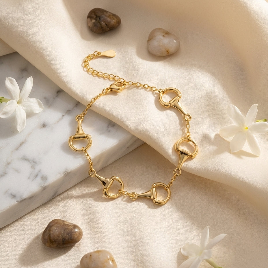 Gold Snaffle Collar Bracelet - PEGASUS JEWELLERY