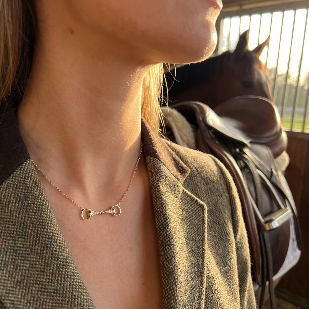 Sparkle Snaffle Necklace- Gold