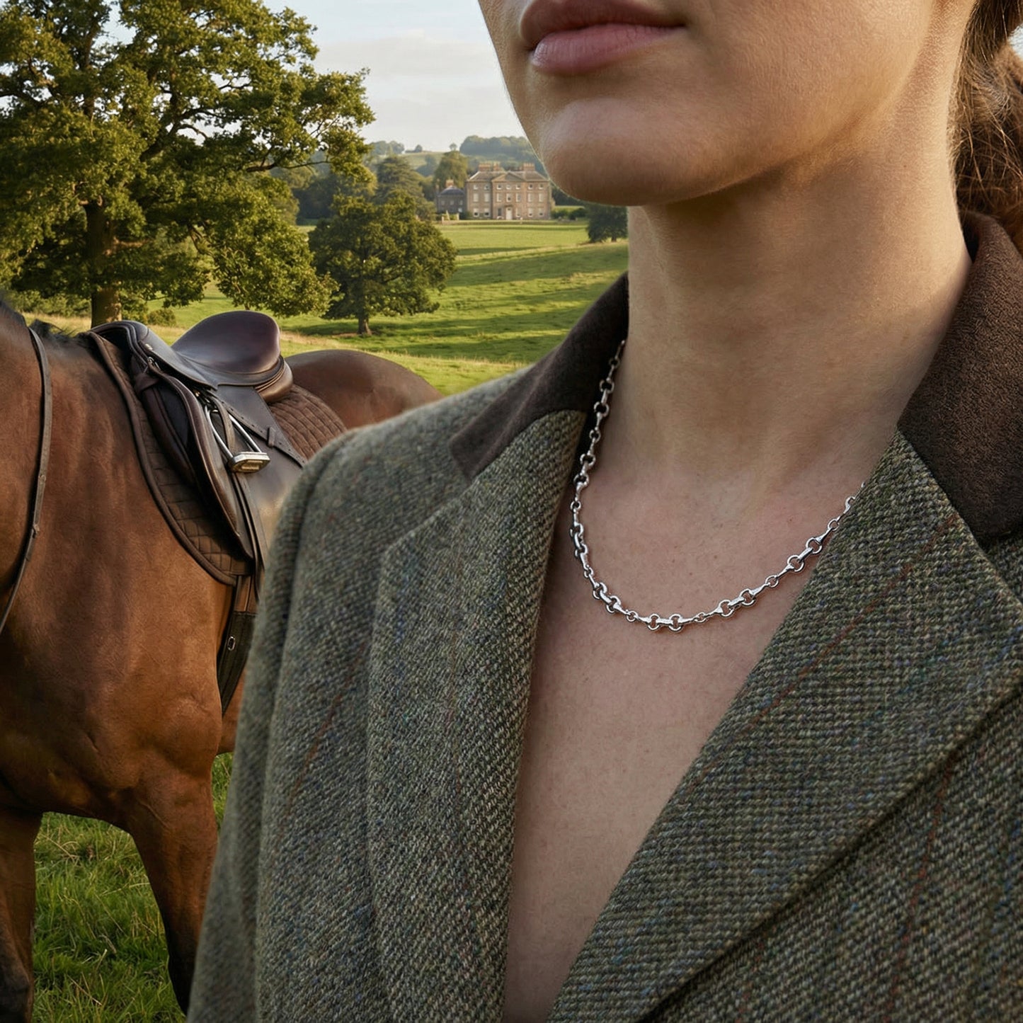 Silver Snaffle Equestrian Necklace - PEGASUS JEWELLERY