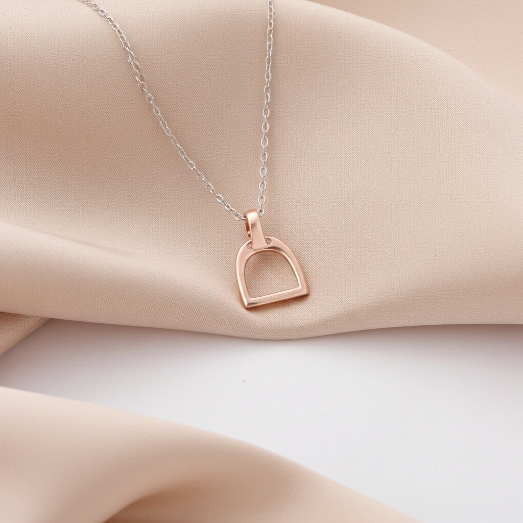 Stirrup Necklace - Rose Gold - PEGASUS JEWELLERY