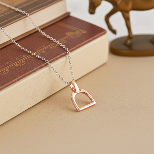 Stirrup Necklace - Rose Gold