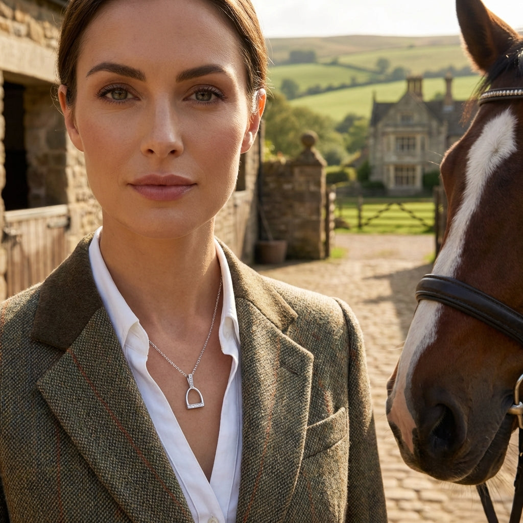 Luxury Stirrup Necklace- Silver