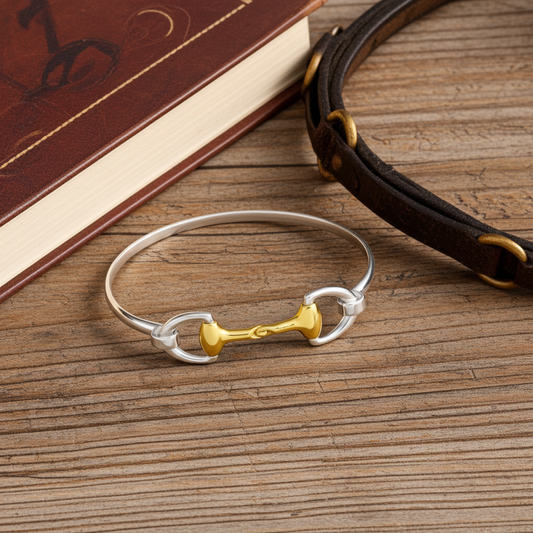 Maxi Silver &  Gold Snaffle Bangle