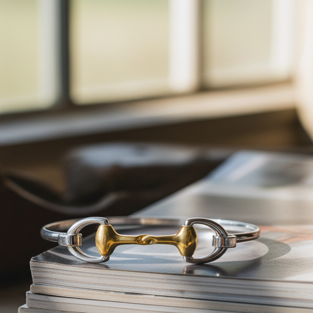 Maxi Silver &  Gold Snaffle Bangle