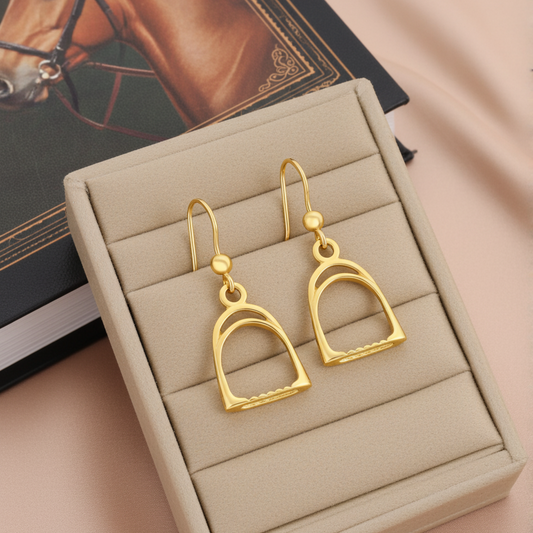 Gold Stirrup Earrings