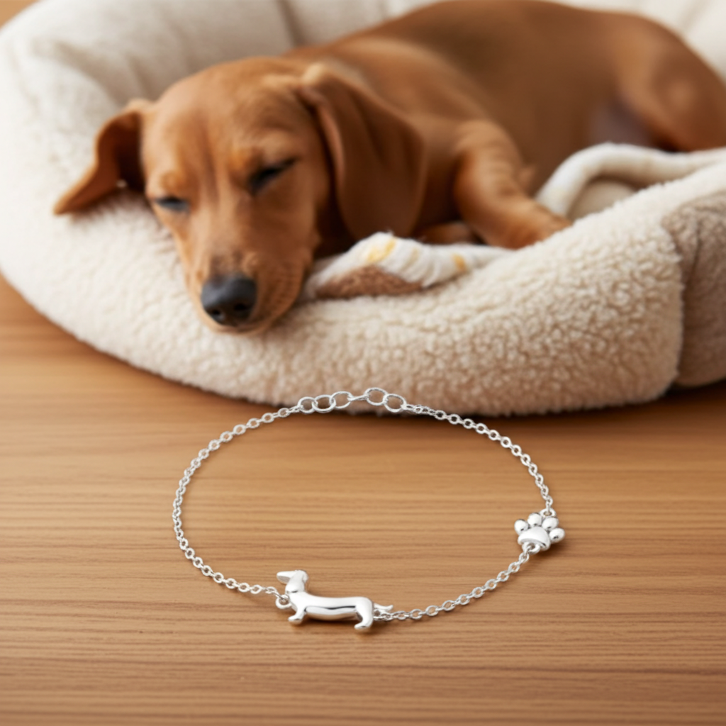 Dachshund Bracelet- Silver