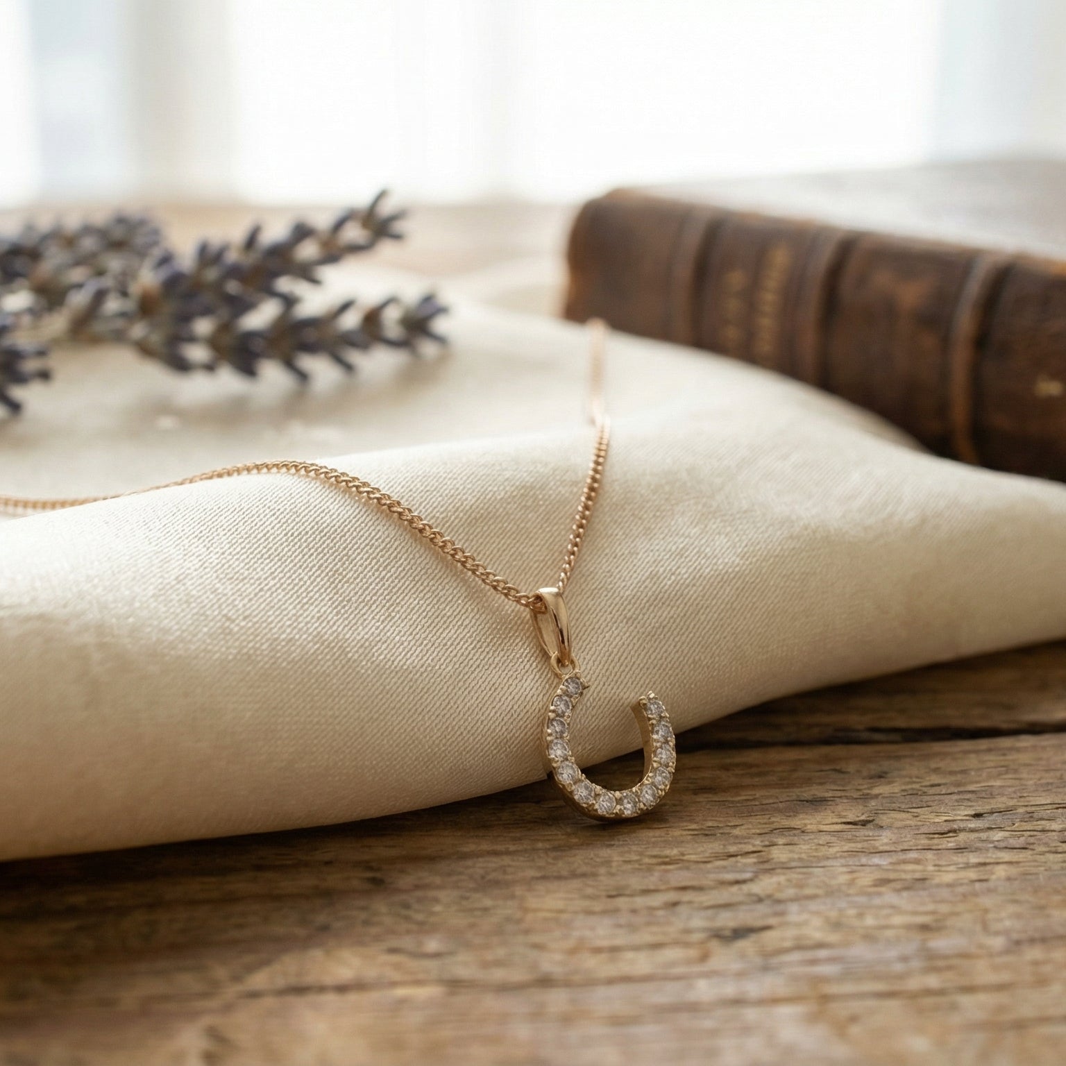 9ct Gold Sparkle Horseshoe Necklace - PEGASUS JEWELLERY