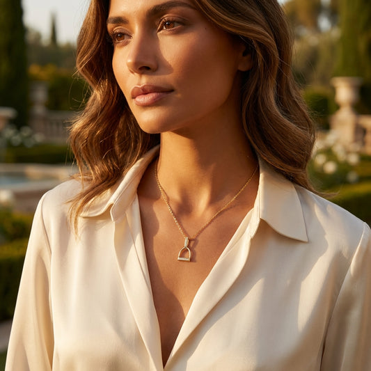 Luxury Stirrup Necklace- Gold