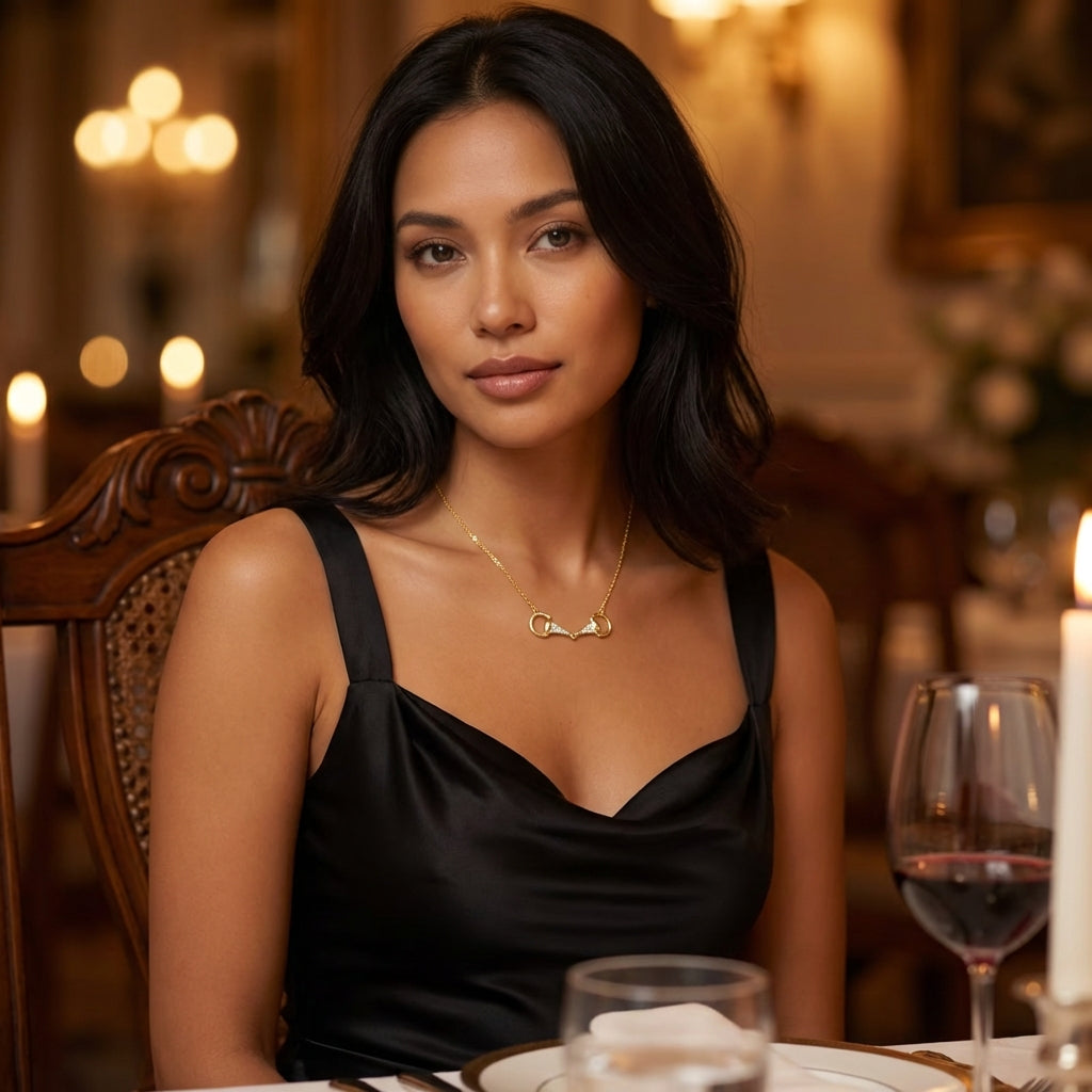 Sparkle Snaffle Necklace- Gold