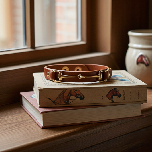 Snaffle Leather Bracelet- Tan