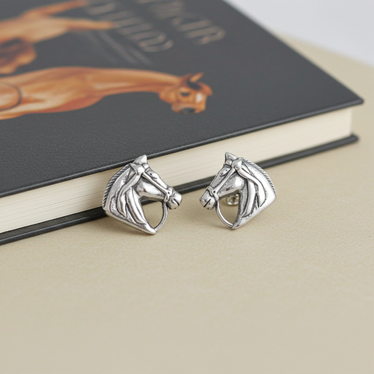 Bridled Horse Silver Earrings - PEGASUS JEWELLERY