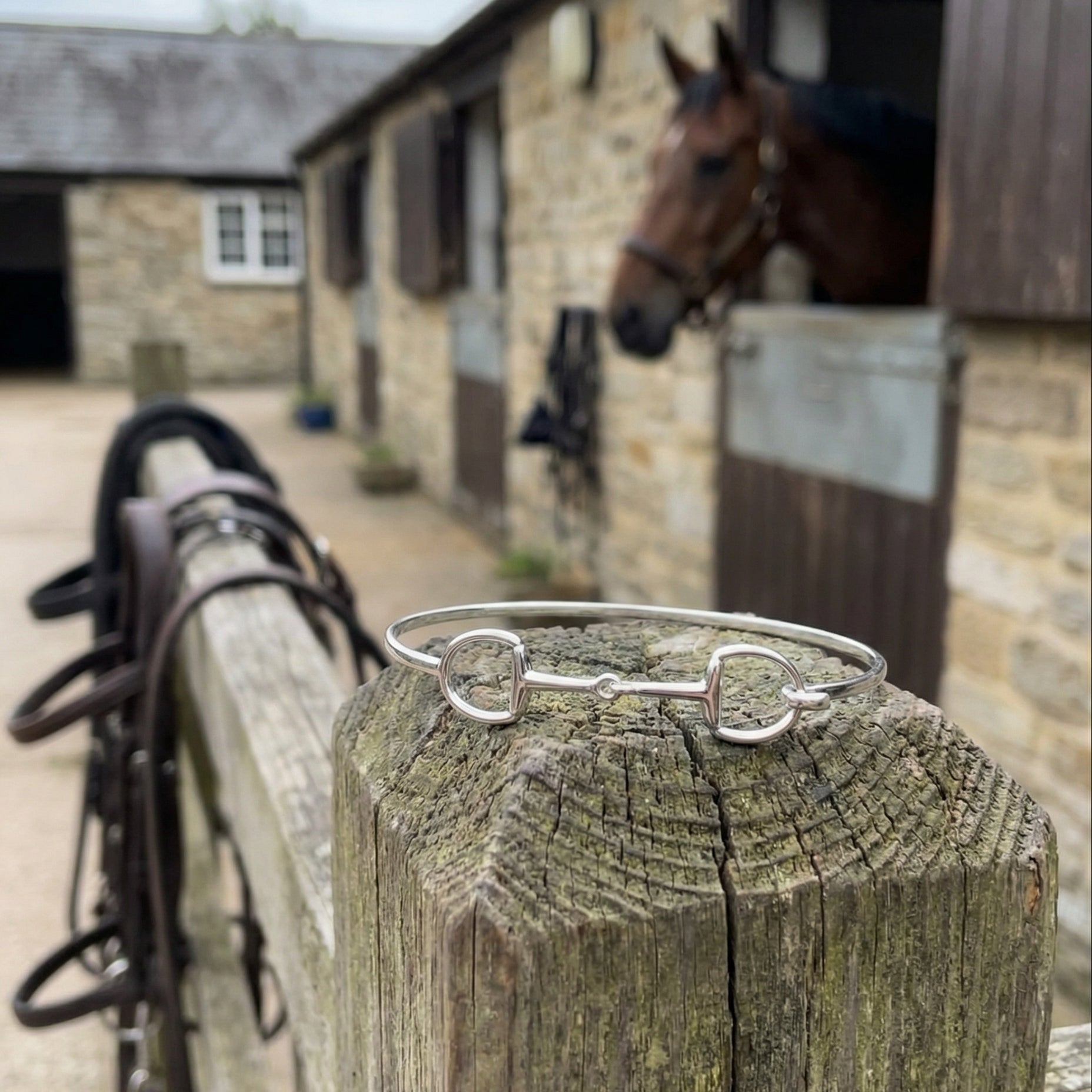 Sterling Silver Snaffle Bangle - PEGASUS JEWELLERY