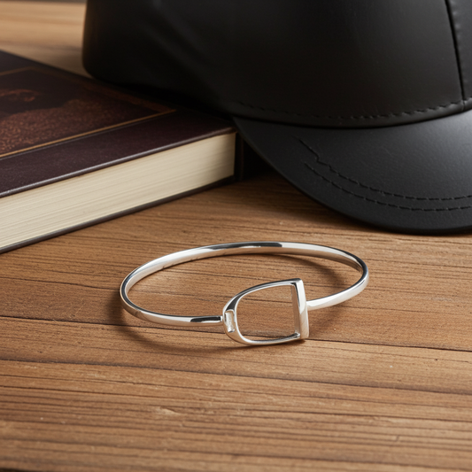 Sterling Silver Stirrup Bangle