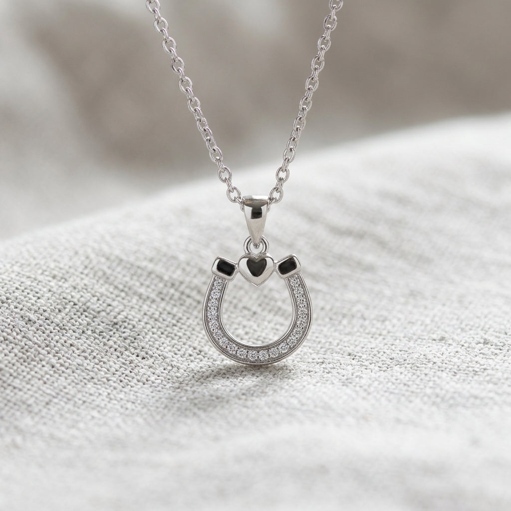 Horseshoe Silver Heart Pendant - PEGASUS JEWELLERY