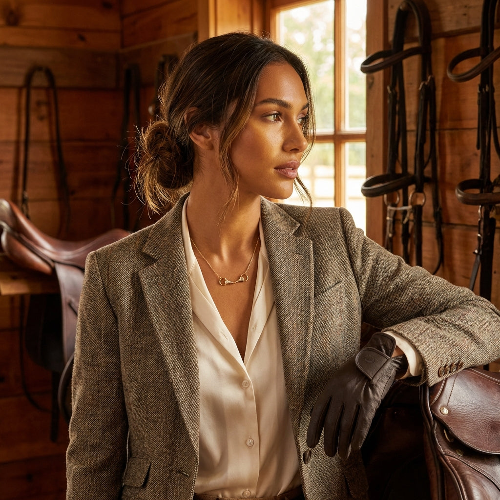 Sparkle Snaffle Necklace- Gold