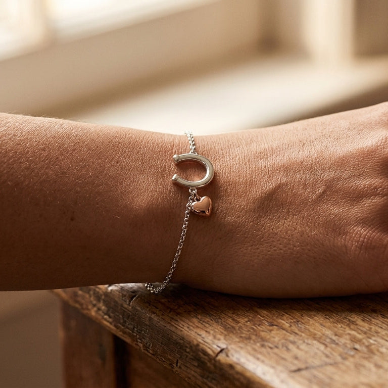 Silver Love Horseshoe Bracelet