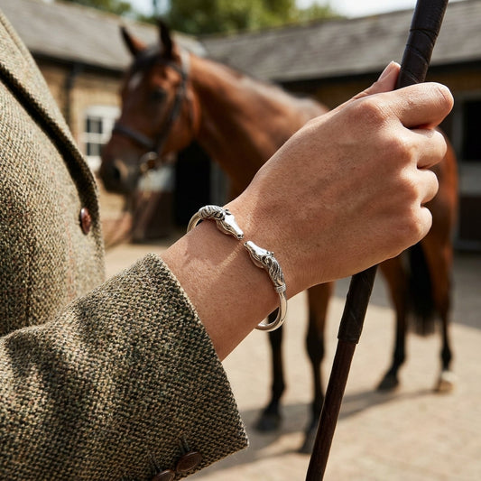 Equestrian Horses Head Torque Bangle
