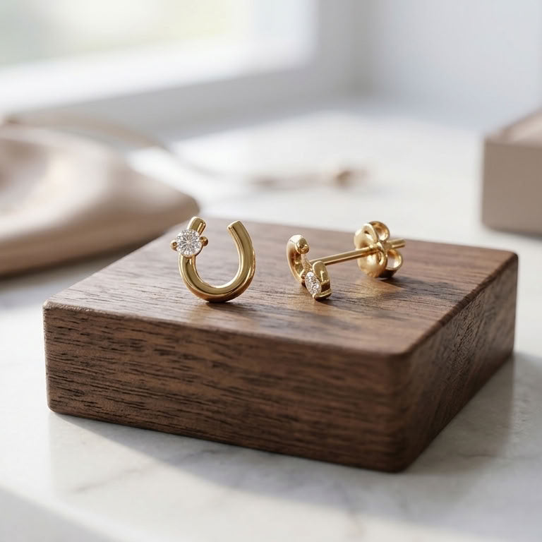 9ct Gold Horseshoe Earrings