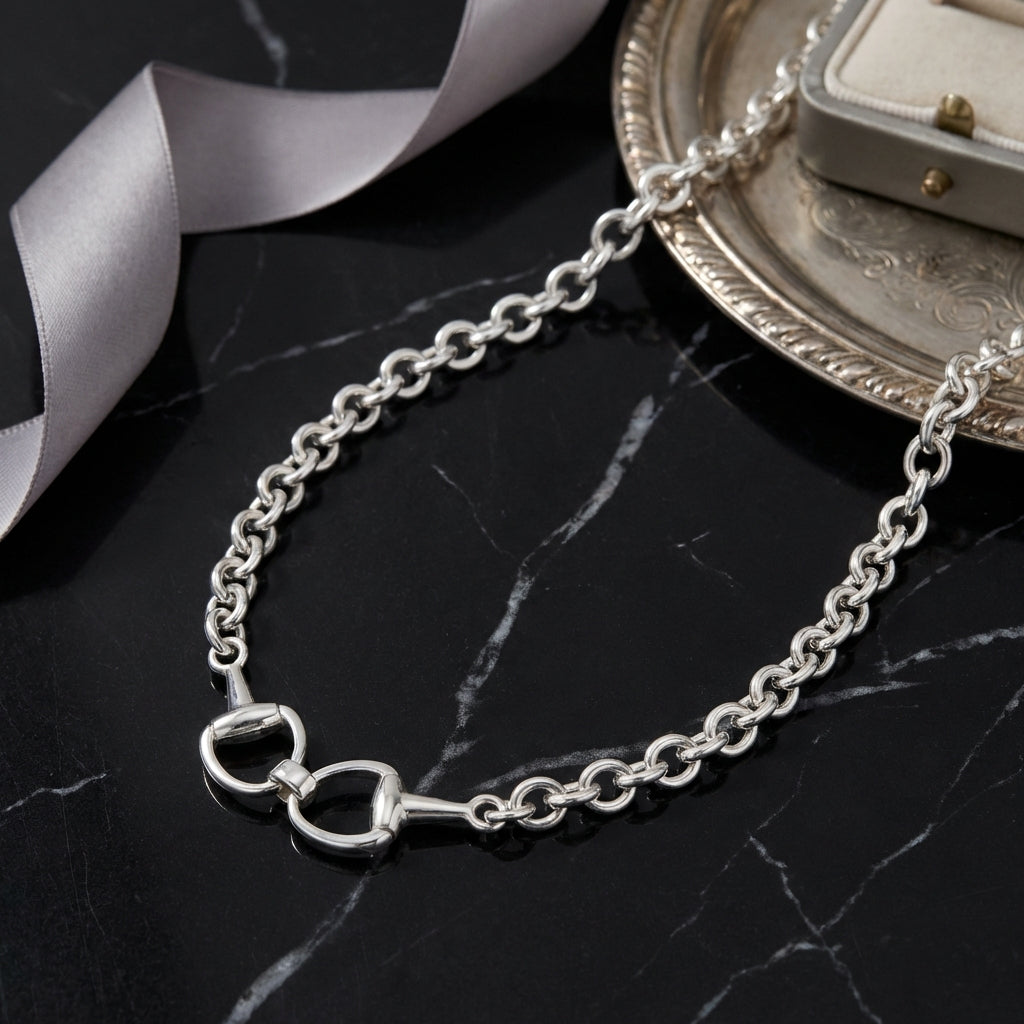 Silver Snaffle Collar Necklace - PEGASUS JEWELLERY
