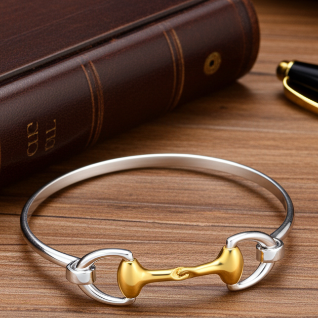 Maxi Silver &  Gold Snaffle Bangle