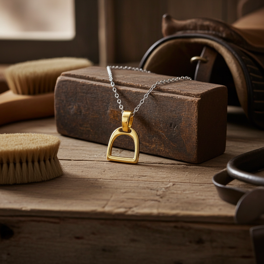 Mini Stirrup Necklace - Gold