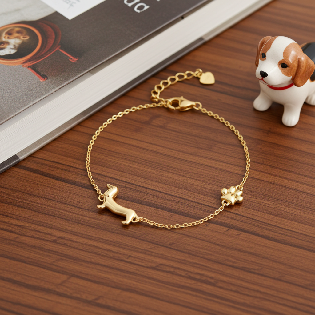 Dachshund Bracelet- Gold