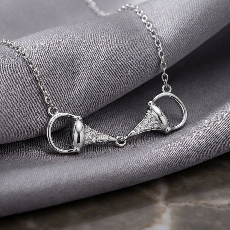 Sparkle Snaffle Necklace- Silver - PEGASUS JEWELLERY