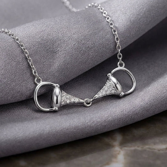 Sparkle Snaffle Necklace- Silver