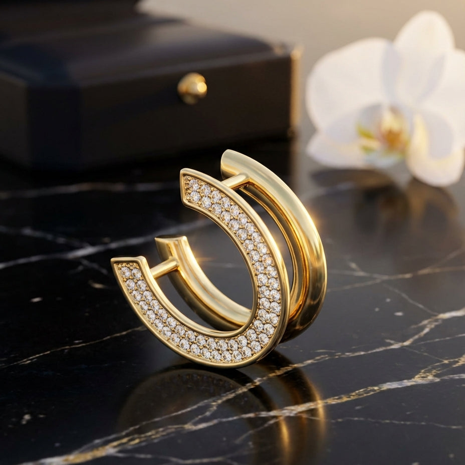 Limited Edition Horseshoe Scarf Ring - Gold - PEGASUS JEWELLERY