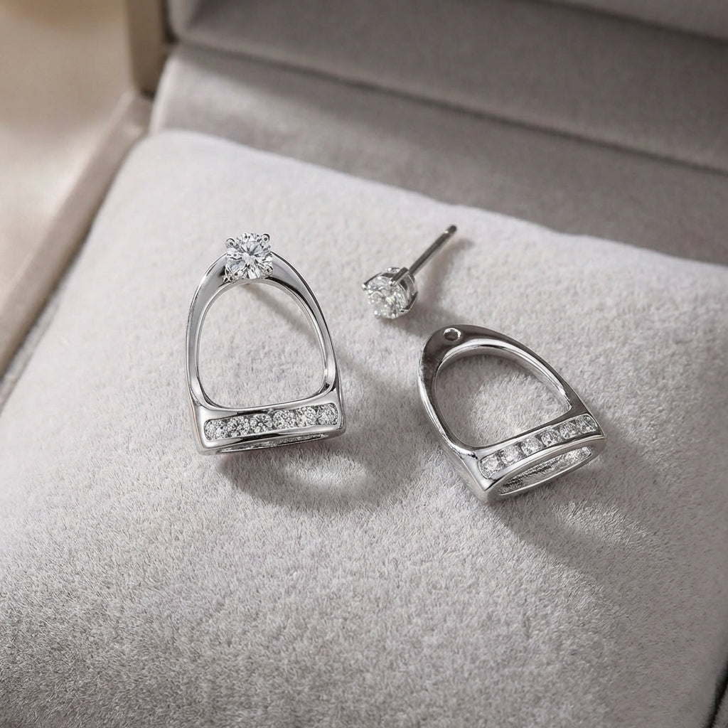 Sparkle Stirrup Stud Earring - PEGASUS JEWELLERY