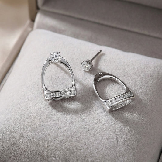 Sparkle Stirrup Stud Earring