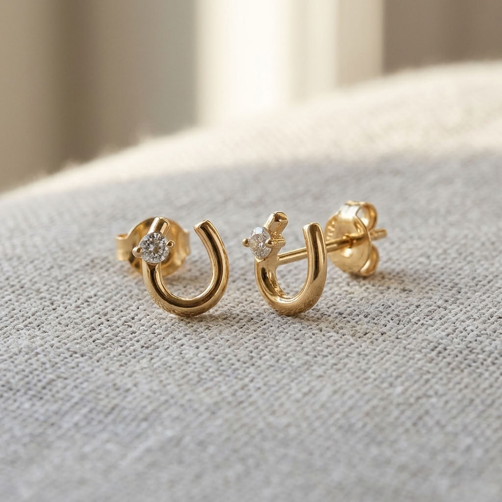 9ct Gold Horseshoe Earrings
