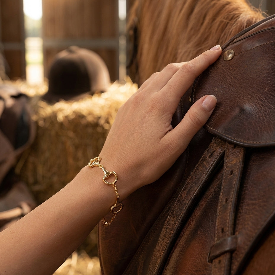 Gold Snaffle Collar Bracelet - PEGASUS JEWELLERY