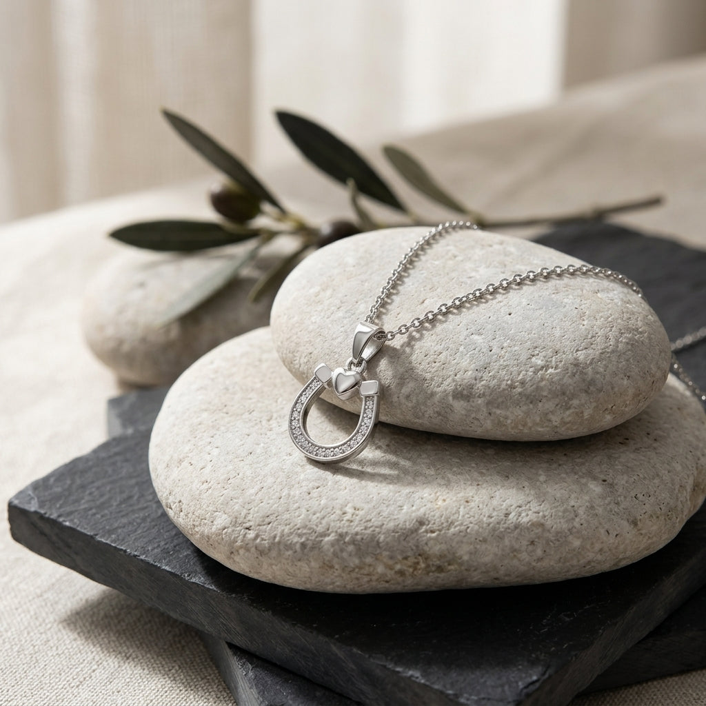 Horseshoe Silver Heart Pendant - PEGASUS JEWELLERY