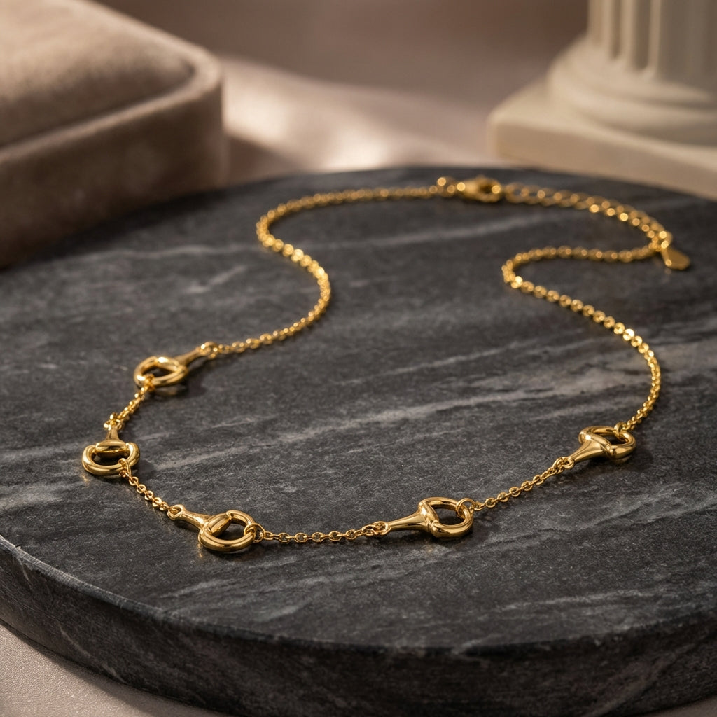 Gold Snaffle Collar Necklace
