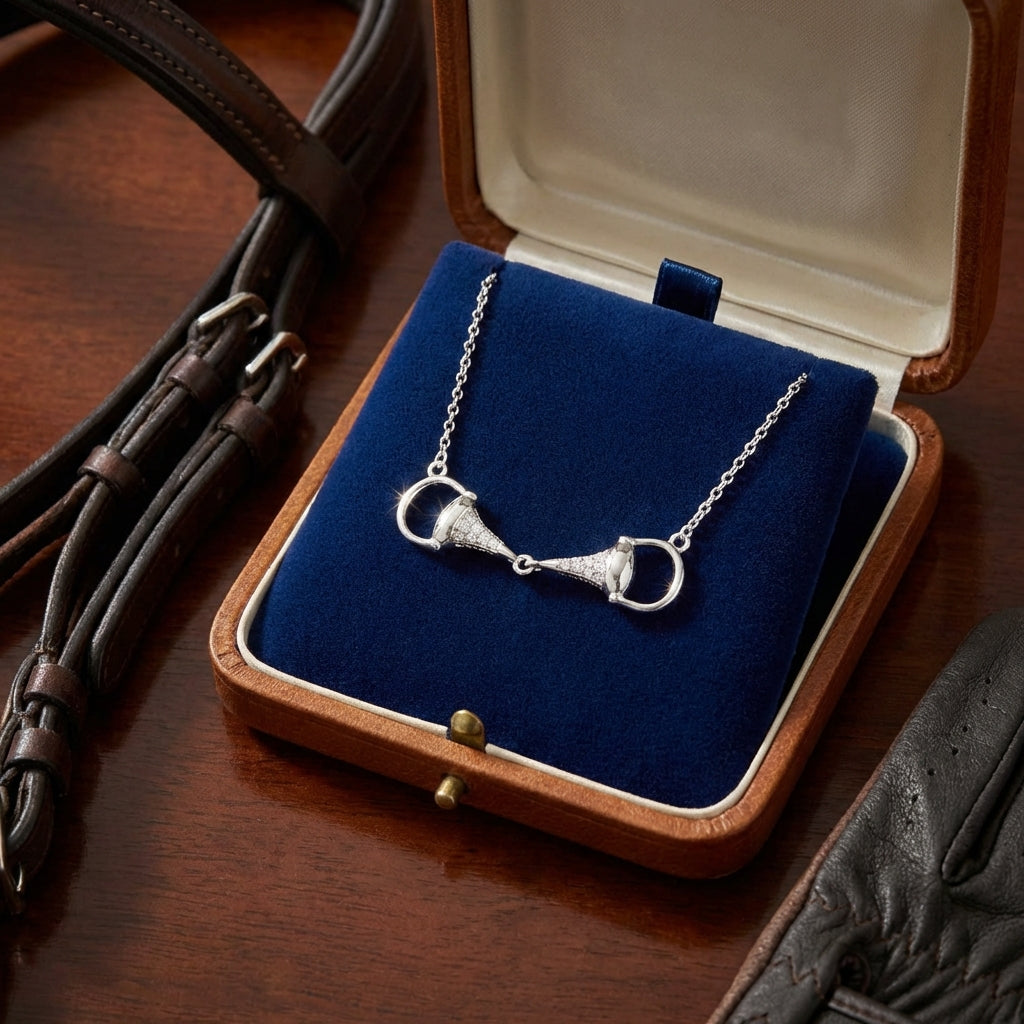 Sparkle Snaffle Necklace- Silver - PEGASUS JEWELLERY