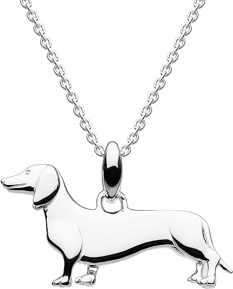 Silver Solid Dachshund Pendant Necklace