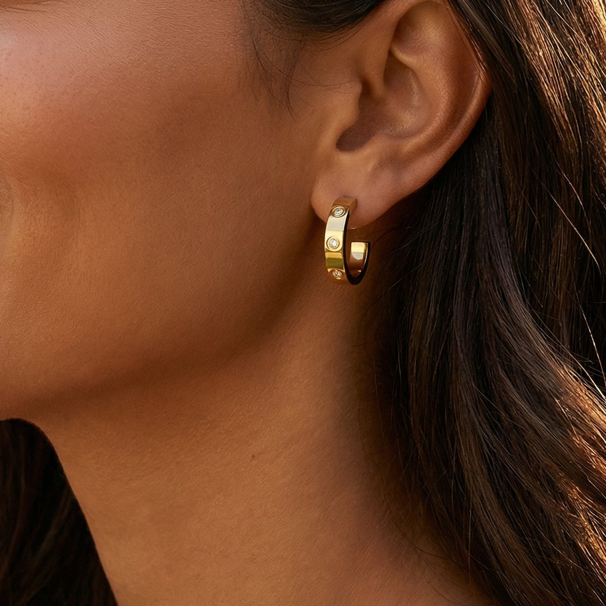 Sparkle Stud Hoop Earrings - PEGASUS JEWELLERY