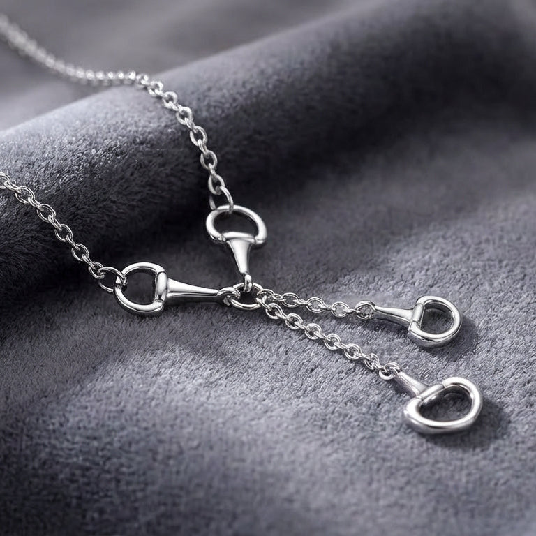 Waterfall Silver Snaffle Necklace - PEGASUS JEWELLERY