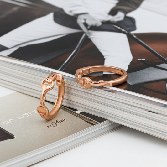 Snaffle Hoop Earrings- Rose