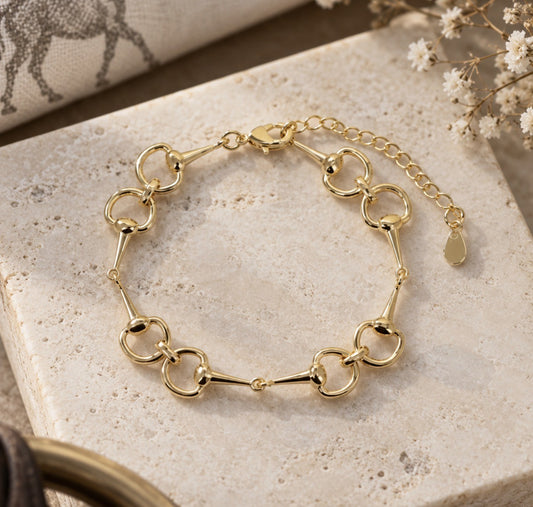 Snaffle Equestrian Bracelet - Gold