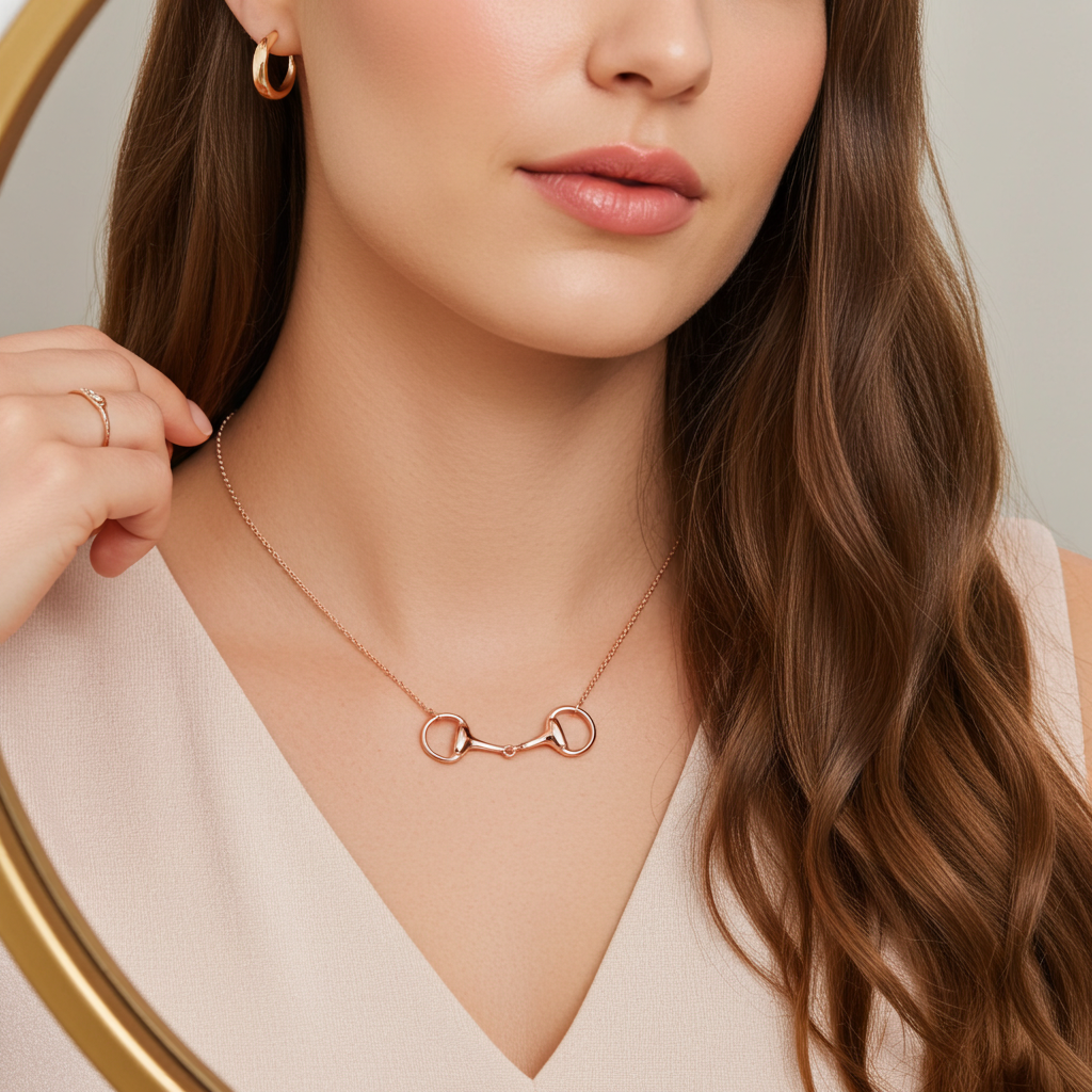 Rose Gold Snaffle Necklace - PEGASUS JEWELLERY