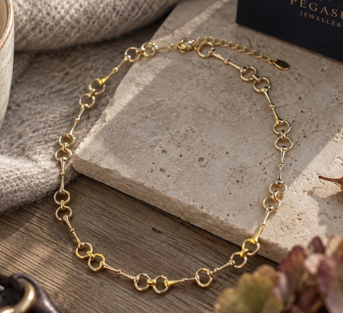 Snaffle Equestrian Necklace - Gold - PEGASUS JEWELLERY