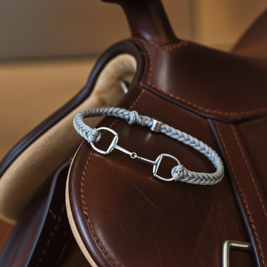 Grey & Silver Snaffle Friendship Bracelet