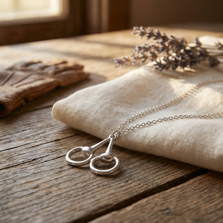 Drop Silver Snaffle Necklace - PEGASUS JEWELLERY